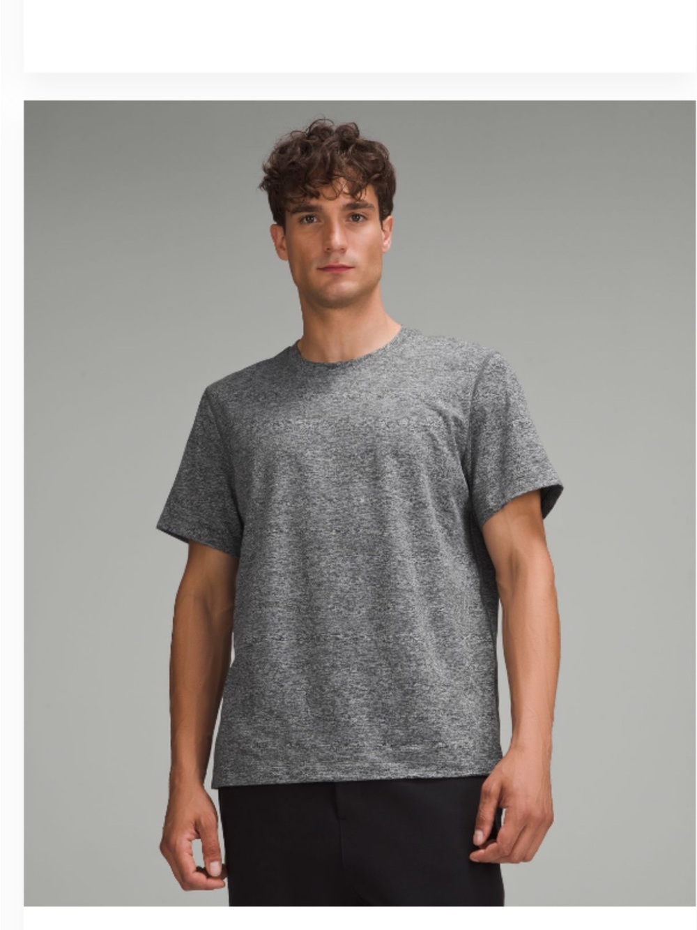 lululemon athletica Men's Gray Heather Short Sleeve Crew